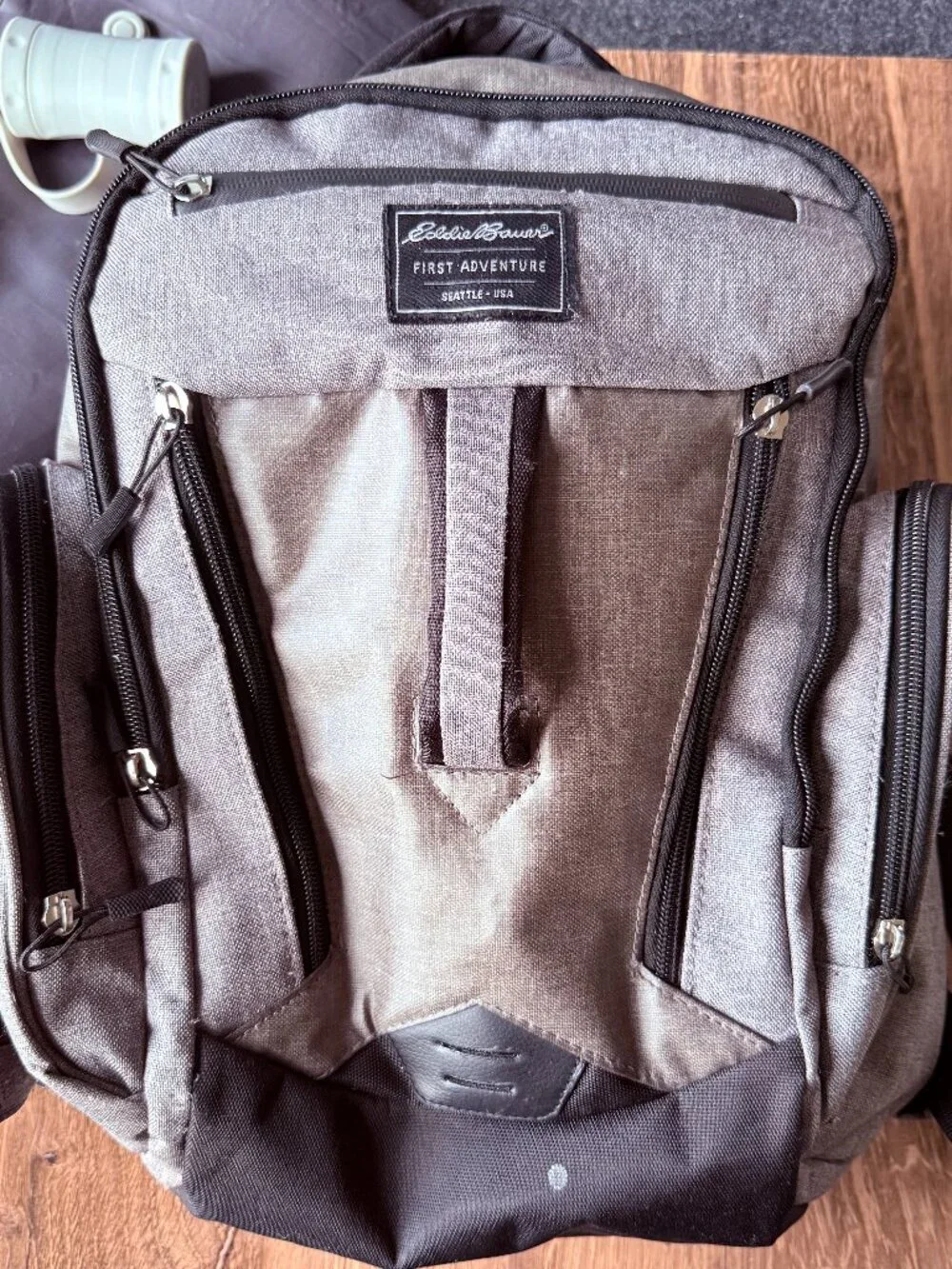 Eddie Bauer First Adventure Backpack Diaper Bag Gray
